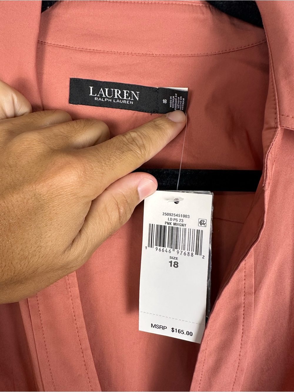 Lauren Ralph Lauren Stretch-Cotton Blend Wrap Shirtdress Women’s Sz 18 - Picture 7 of 12